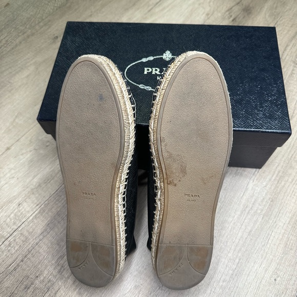 Black Prada Espadrille Shoes - Size 38 - Picture 2 of 3